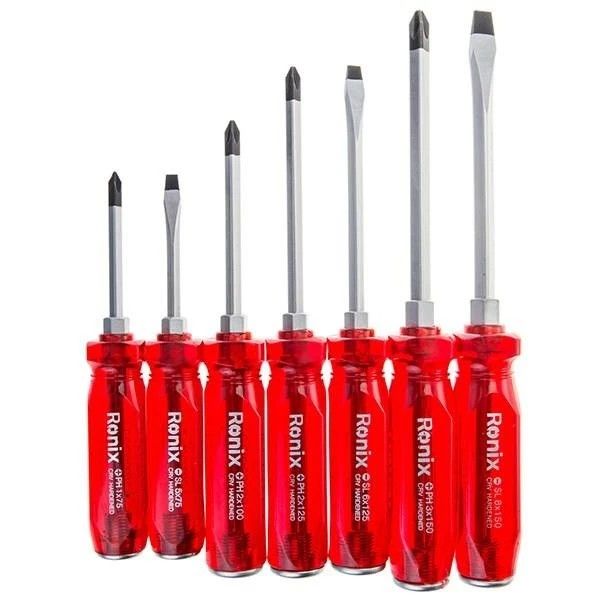 پیچ گوشتی ضربه خور رونیکس مدل 2906crv hardened مجموعه 7 عددی